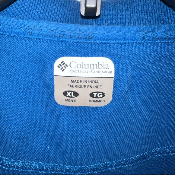 Columbia Button Up Adult XL Mens Blue Short Sleeve 100% Cotton Polo - Picture 3 of 16